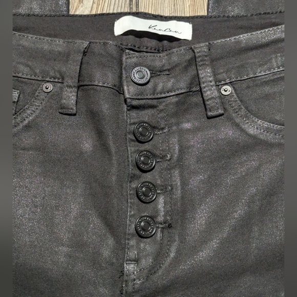 KanCan size 9 black skinny jeans in distressed leather-like fabric - Picture 10 of 11